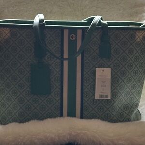 Tory Burch Monogram Coated Canvas Tote